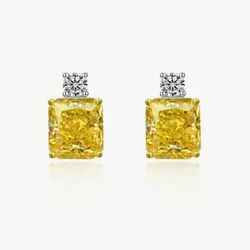 Modern Solitaire Ice-Cut Square earring With 5