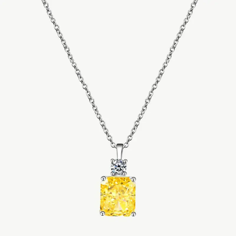 Vibrant 5.0 ct Ice-Cut Square Pendant Necklace with Round CZ main-2 1-DY190154-S-W-HB