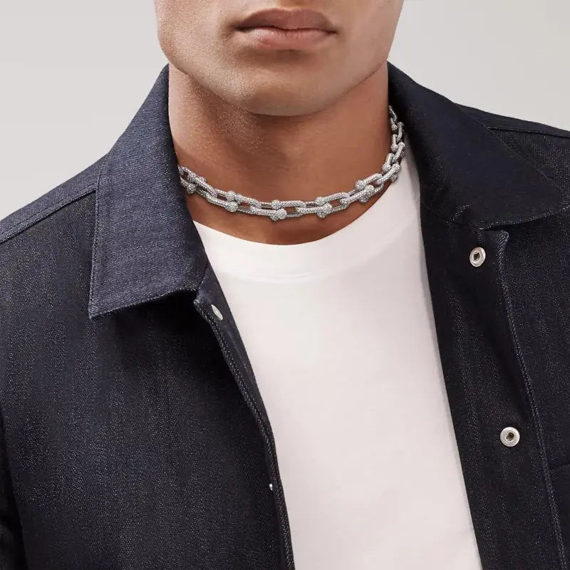 Replica-T-HardWear-Graduated-Link-Necklace-with-Pave-Diamonds-white-Gold-plated-man