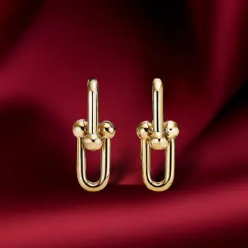 Replica T HardWear Large Link Earrings Yellow Gold Plated main1