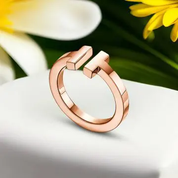 Replica T Square Ring rose gold plated main