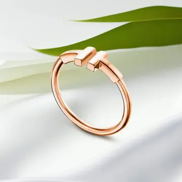 Replica T wire ring rose gold plated main1