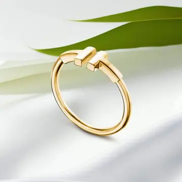 Replica T wire ring yellow gold plated main1