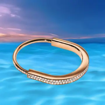 T lock Bracelets bangle set rose gold full diamonds main1