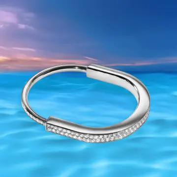 T lock Bracelets bangle set white gold full diamonds main1