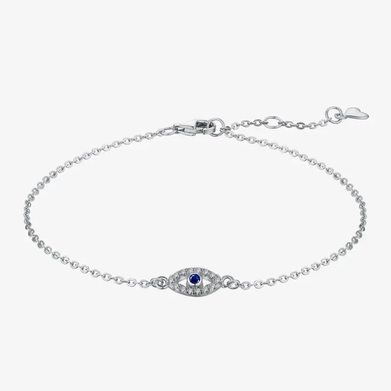 Blue Gemstone Embedded silver Bracelet TZ150003-S-W-SP (3)