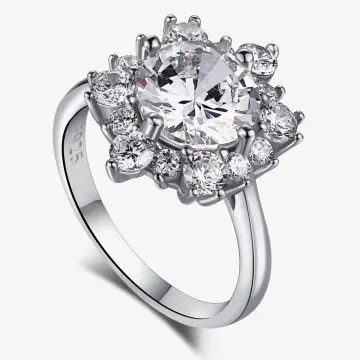 Brilliant Crown Design 925 Silver Ring NE120282-S-W-WH (1)