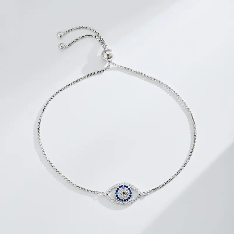 Sapphire Evil Eye 925 Silver Bracelet DY150181-S-W-HD (4)