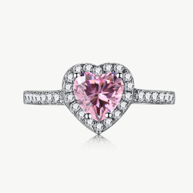 Heart-Cut Engagement Ring with One Row Pave CZ Band & Frame Fancy Pink main-2 TL120016-S-W-BF