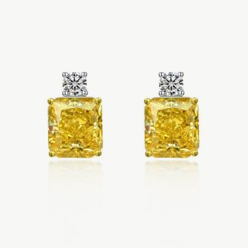 Modern Solitaire Ice-Cut Square earring With 5