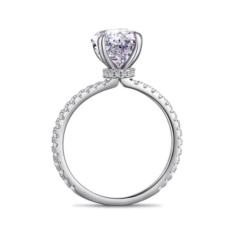 Solitaire Round-cut Ring with single row Pave Zirconia band other 5 DY120573-S-W-WH