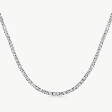 Sparkling Pave Square CZ Tennis Necklace in a Single Row main-2 1-DY190148-S-W-WH-2mm