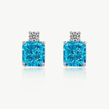 Modern Solitaire Ice-Cut Square earring With 5