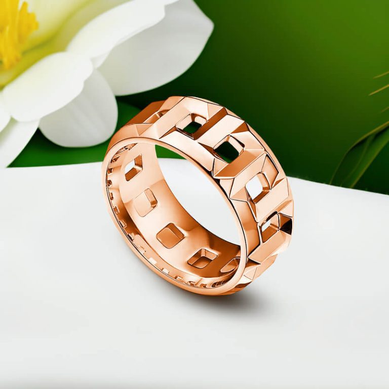 Replica T 8 mm wide True ring rose gold plated main1