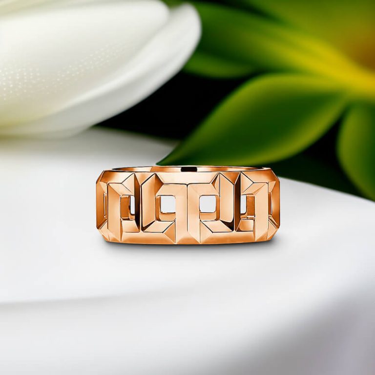 Replica T 8 mm wide True ring rose gold plated main1