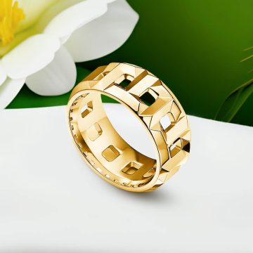 Replica T 8 mm wide True ring yellow gold plated main1