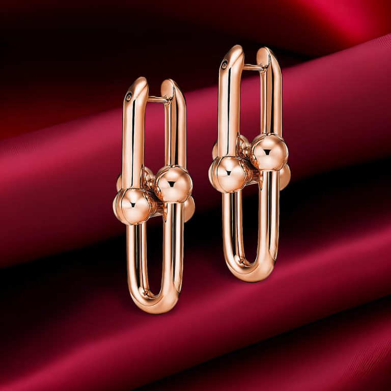 Replica T HardWear Large Link Earrings Rose Gold Plated Main1