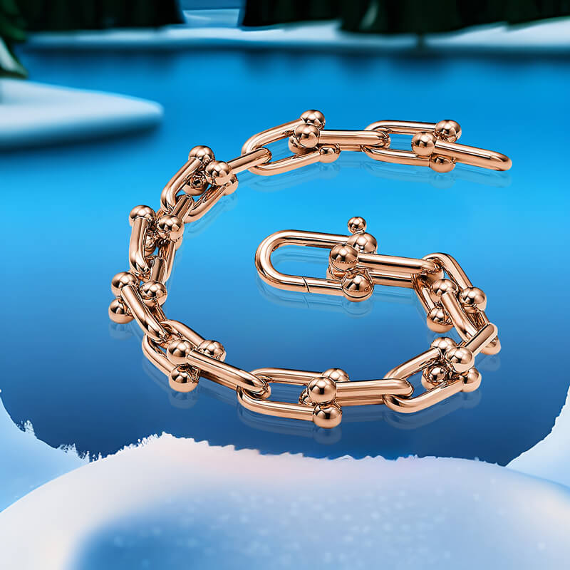 Replica T HardWear Medium Link Bracelet Rose Gold Plated Main1