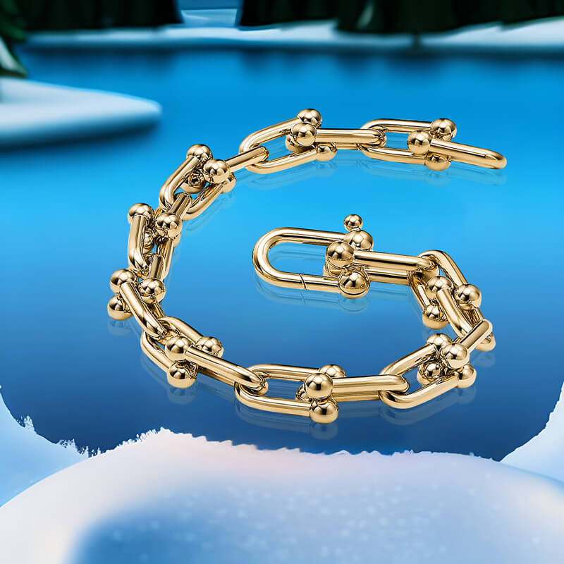 Replica T HardWear Medium Link Bracelet Yellow Gold Plated Main1