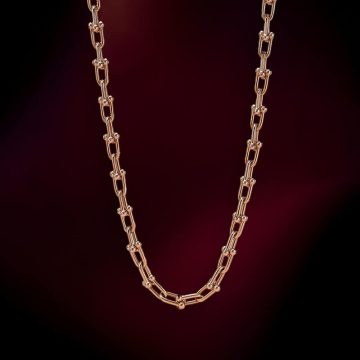 Replica T HardWear Medium Link Necklace rose Gold plated main1