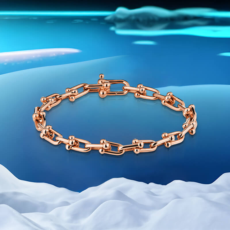 Replica T HardWear Small Link Bracelet Rose Gold plated main1