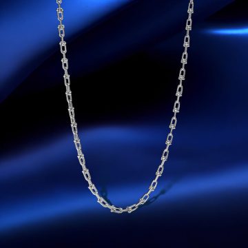 Replica T HardWear Small Link Necklace White Gold plated main1