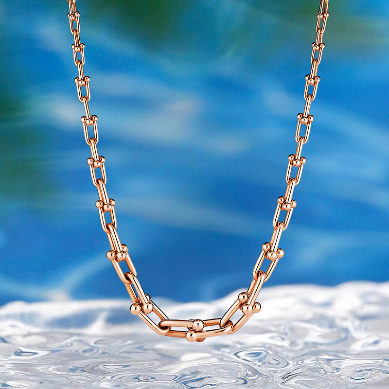 Replica T HardWear graduated link necklace rose gold plated main1-1