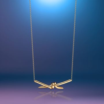 Replica T Knot Pendant necklace Yellow Gold plated main1