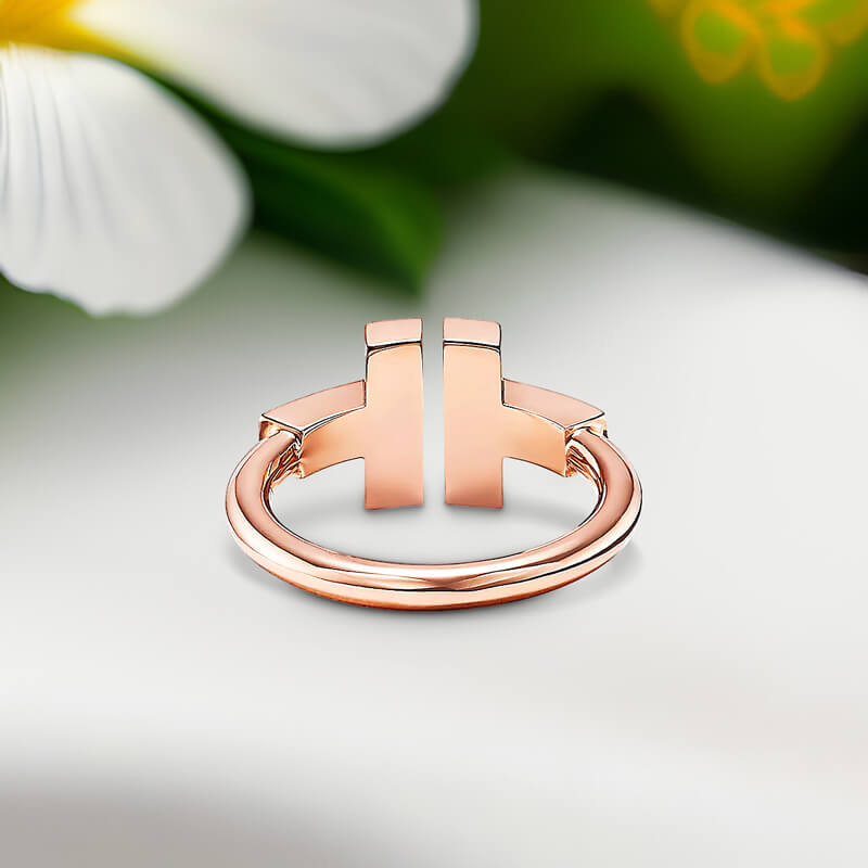 Replica T Wire Ring with Diamonds and Mother-of-pearl Rose Gold plated other-2