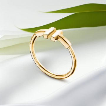 Replica T wire ring yellow gold plated main1