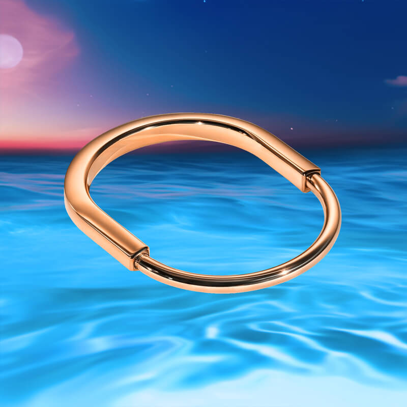 T lock Bracelets bangle set rose gold smooth other4