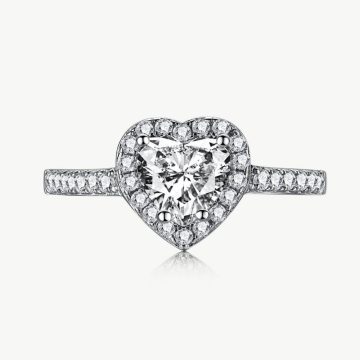 Heart-Cut Engagement Ring with One Row Pave CZ Band & Frame diamond white main-2 TL120016-S-W-WH