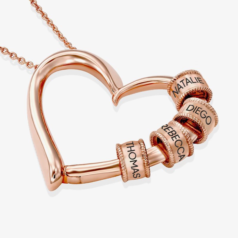 Elegant-Heart-Necklace-with-Personalized-Engraved-Beads-rose-gold-plating-2a-1