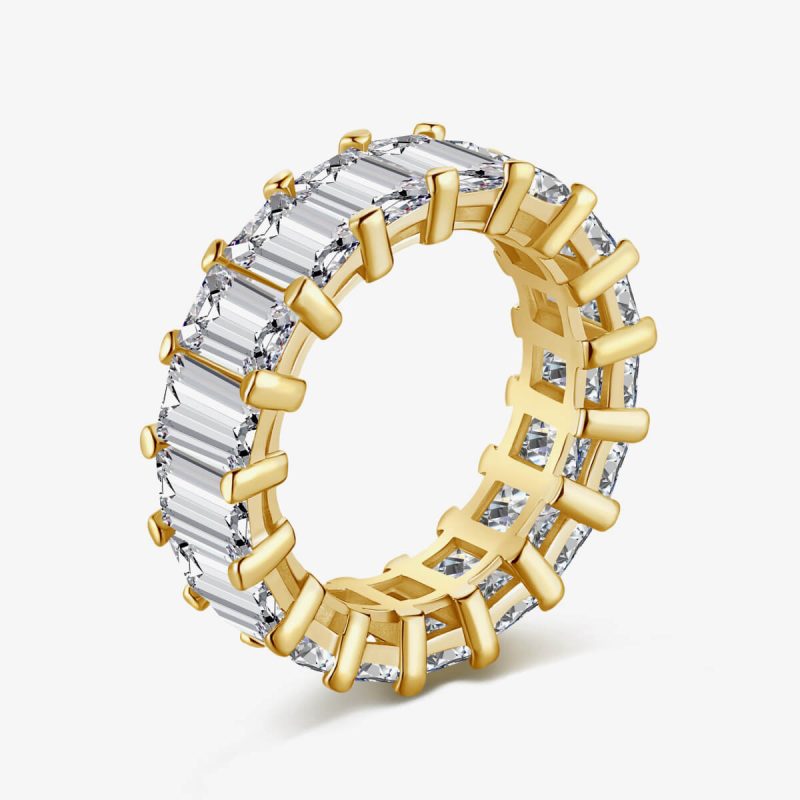 Baguette Diamond Eternity Gold Ring DY120539-S-G-WH (9)