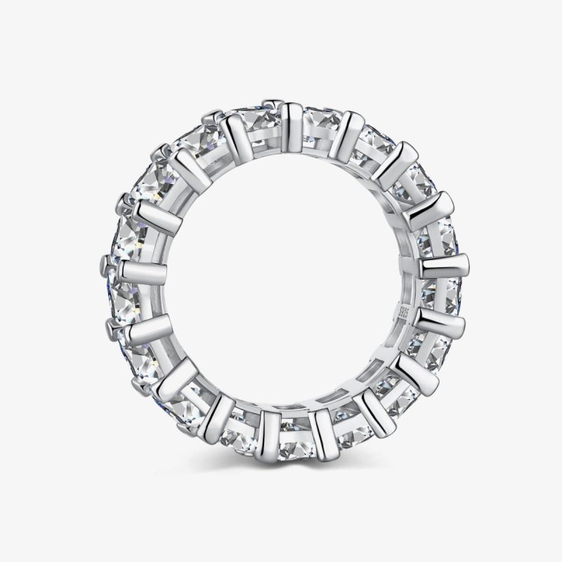 Baguette white Diamond Eternity silver Ring DY120539-S-W-WH (7)