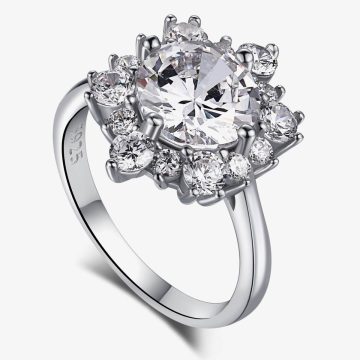 Brilliant Crown Design 925 Silver Ring NE120282-S-W-WH (1)