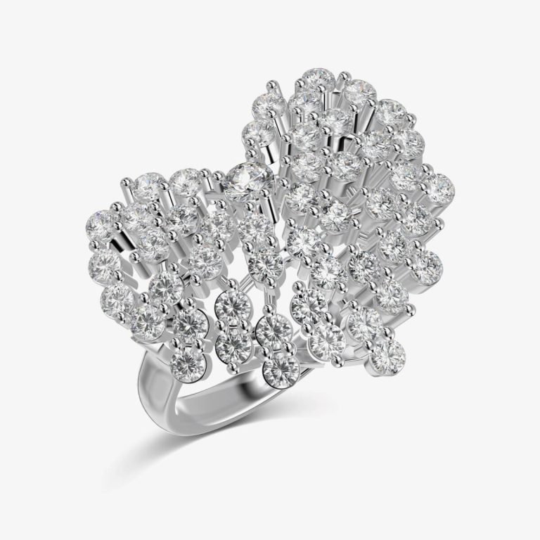 Butterfly Diamond Silver Ring DY121033-S-W-WH (1)