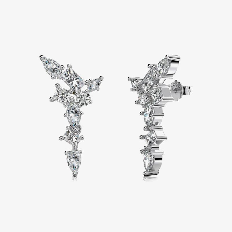 Diamond Crown silver Earrings DY110289-S-W-WH (1)