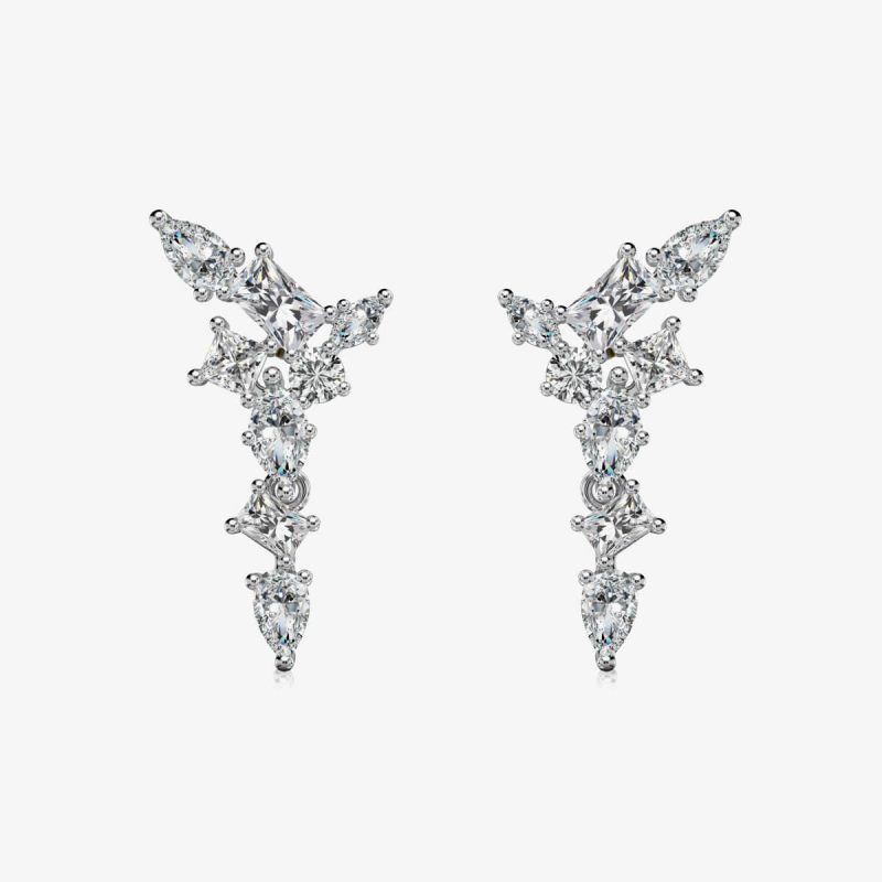 Diamond Crown silver Earrings DY110289-S-W-WH (2)