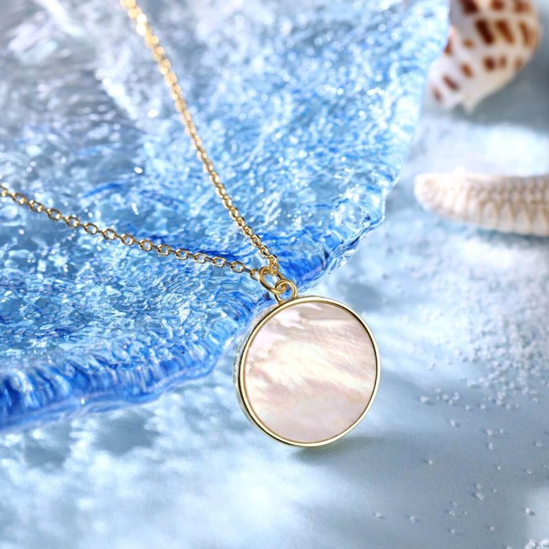 Double-Sided Mother-of-Pearl Pendant Gold Necklace DY190692-S-G-WH (4)