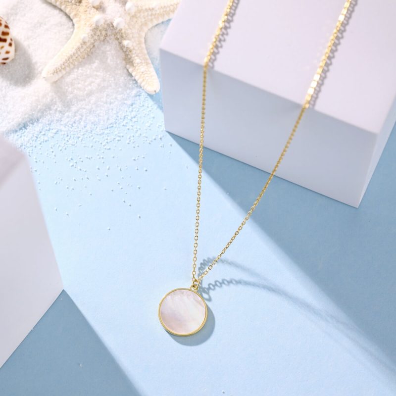 Double-Sided Mother-of-Pearl Pendant Gold Necklace DY190692-S-G-WH (8)