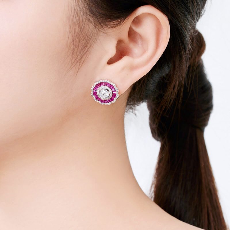 Floral-Pink-Gemstone-Stud-Earrings-DY1D0333-S-W-BO-(1a)