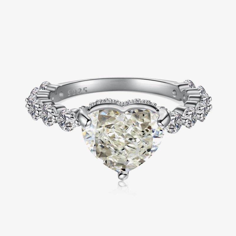 Heart-Shaped smoke Diamond and Sparkling Diamond Ring DY120980-S-W-HQ (4)