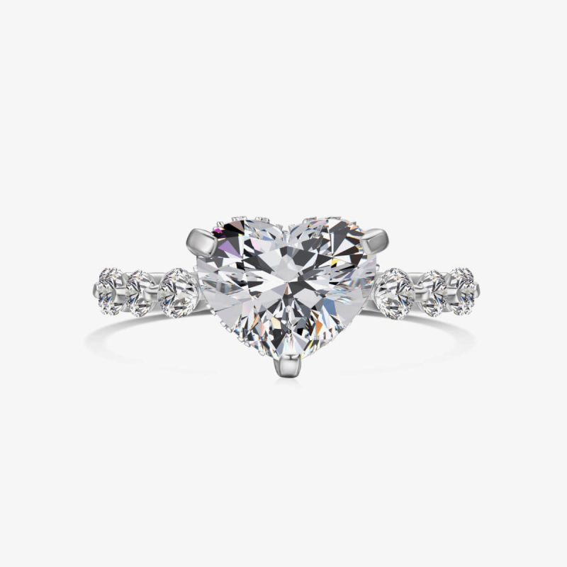 Heart-Shaped white Diamond and Sparkling Diamond Ring DY120980-S-W-WH (1)