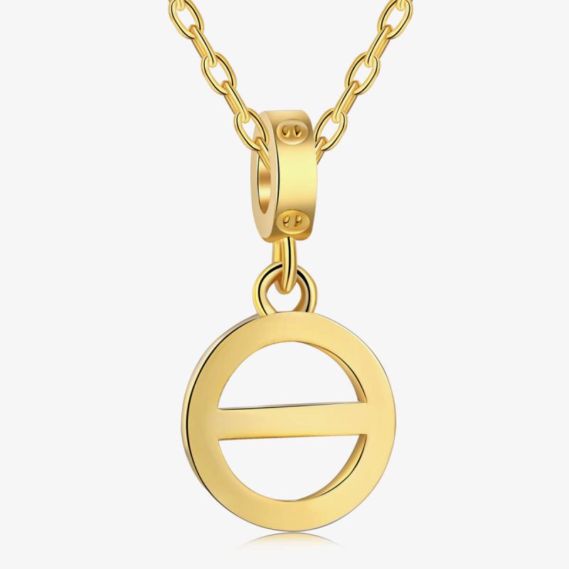 Minimalist Circle Symbol 925 Silver Gold Necklace NE190042-S-G-NA (1)