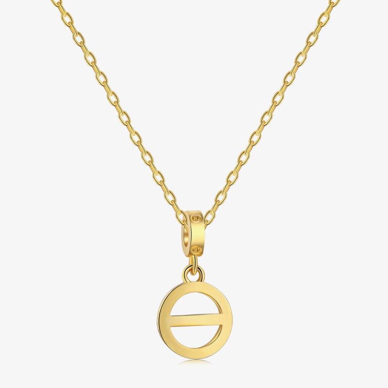 Minimalist Circle Symbol 925 Silver Gold Necklace NE190042-S-G-NA (5)