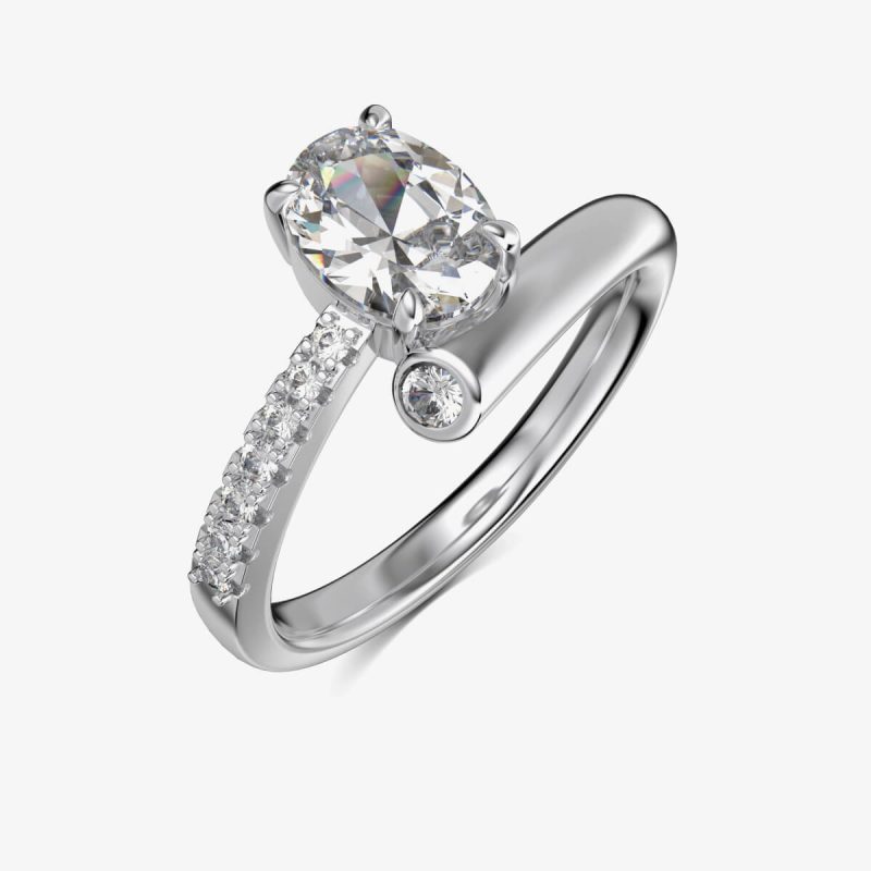 Oval Diamond Crossover Ring DY121035-S-W-WH (1)