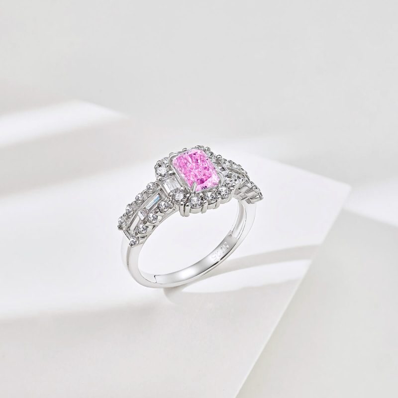 Pink-Gemstone-and-Diamond-Encrusted-Sterling-Silver-Ring-DY120787-S-W-RR-(4a)