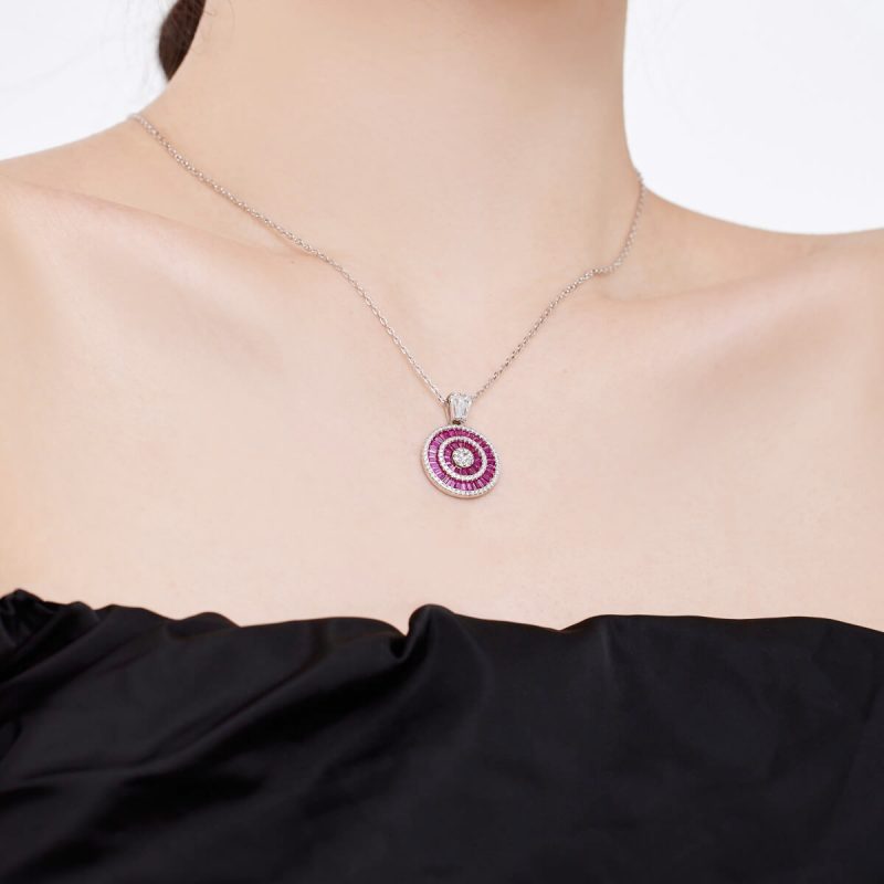 Pink-Gemstone-and-Diamond-silver-Round-Pendant-Necklace-DY190709-S-W-BO-(2a)