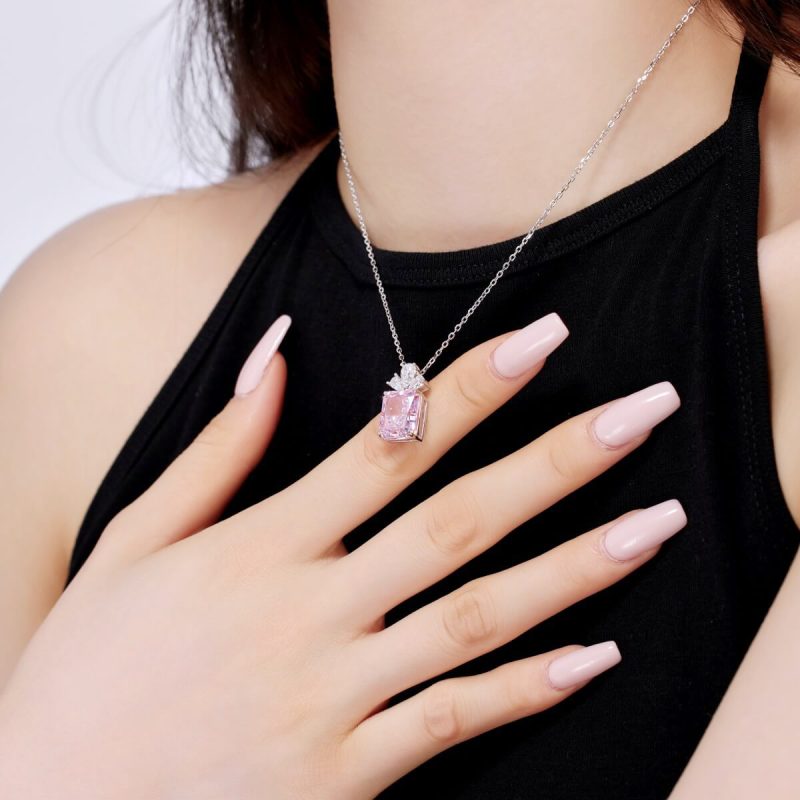 Pink-Square-Gemstone-Pendant-Necklace-DY190764-S-W-BF-(3a)